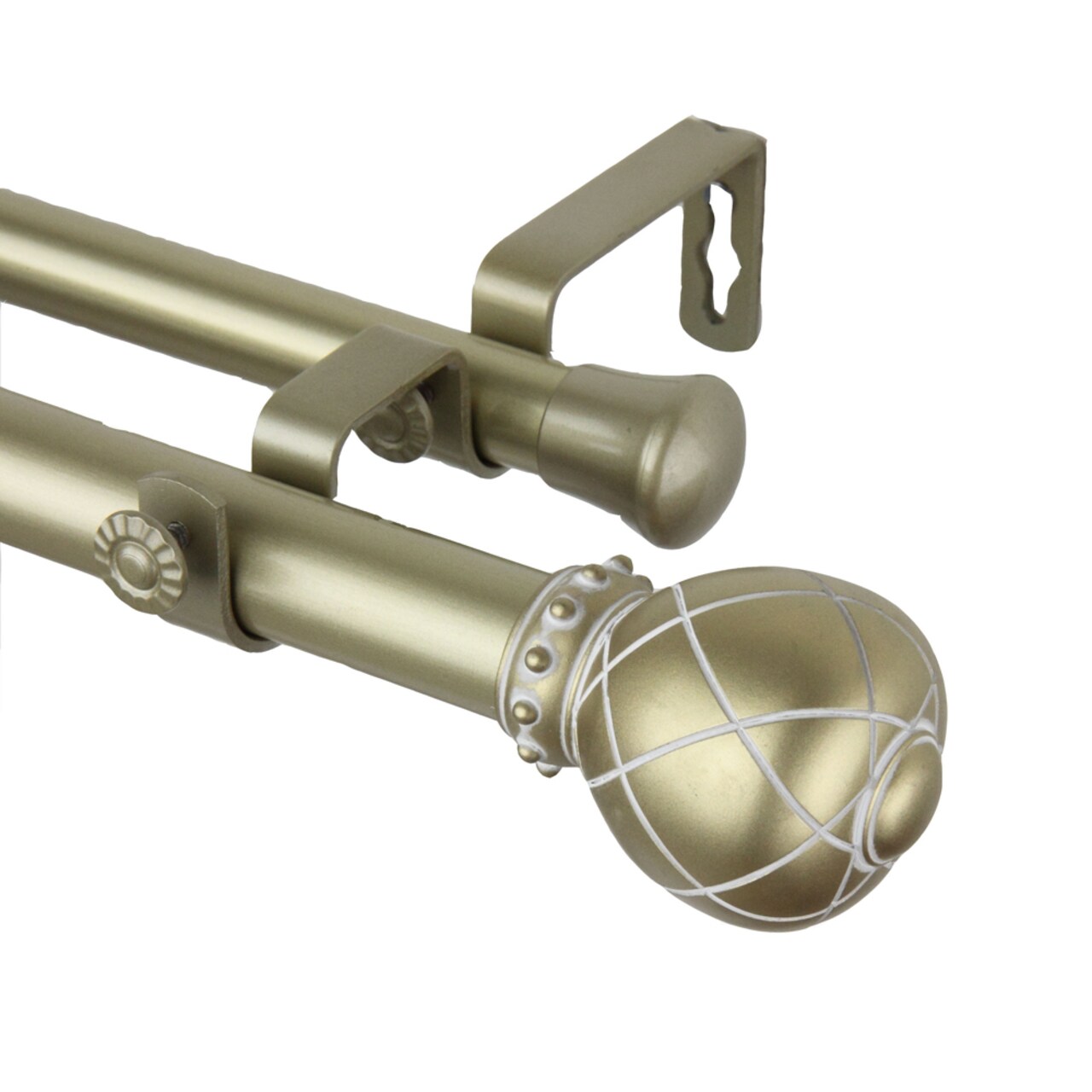 Rod Desyne Supreme Double Curtain Rod 120-170 inch - Light Gold